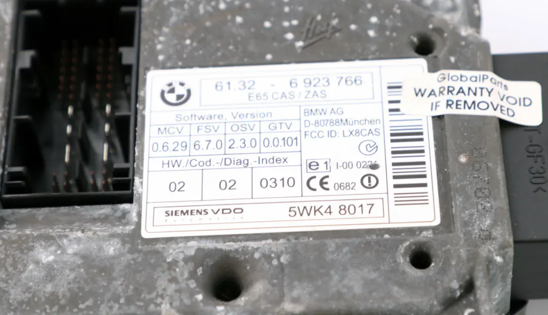 BMW 7 Series E65 745i N62 Petrol ECU Kit DME Ignition Switch CAS Key - SKU rhd-7521368-1 - Part number 7521368