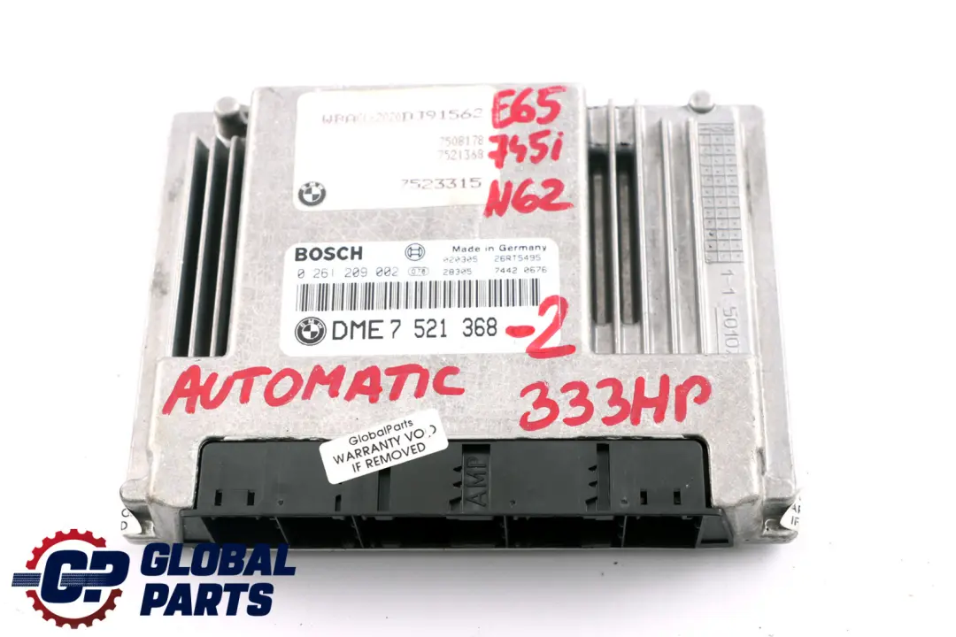 BMW E65 745i Petrol N62 333HP ECU Kit DME Ignition Switch CAS + 2 Keys - SKU rhd-7521368-2 - Part number 7521368