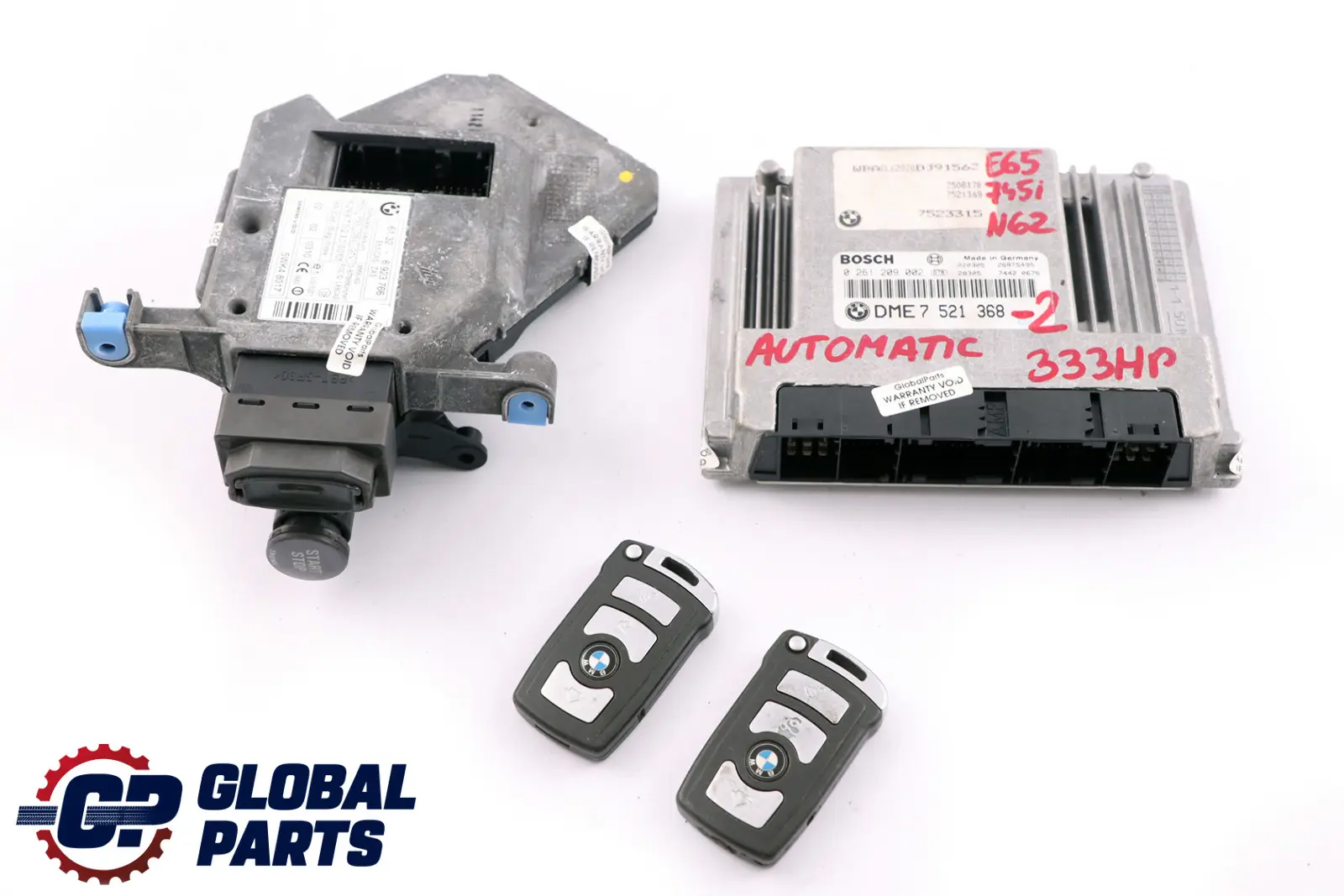 BMW E65 745i Petrol N62 333HP ECU Kit DME Ignition Switch CAS + 2 Keys 7521368