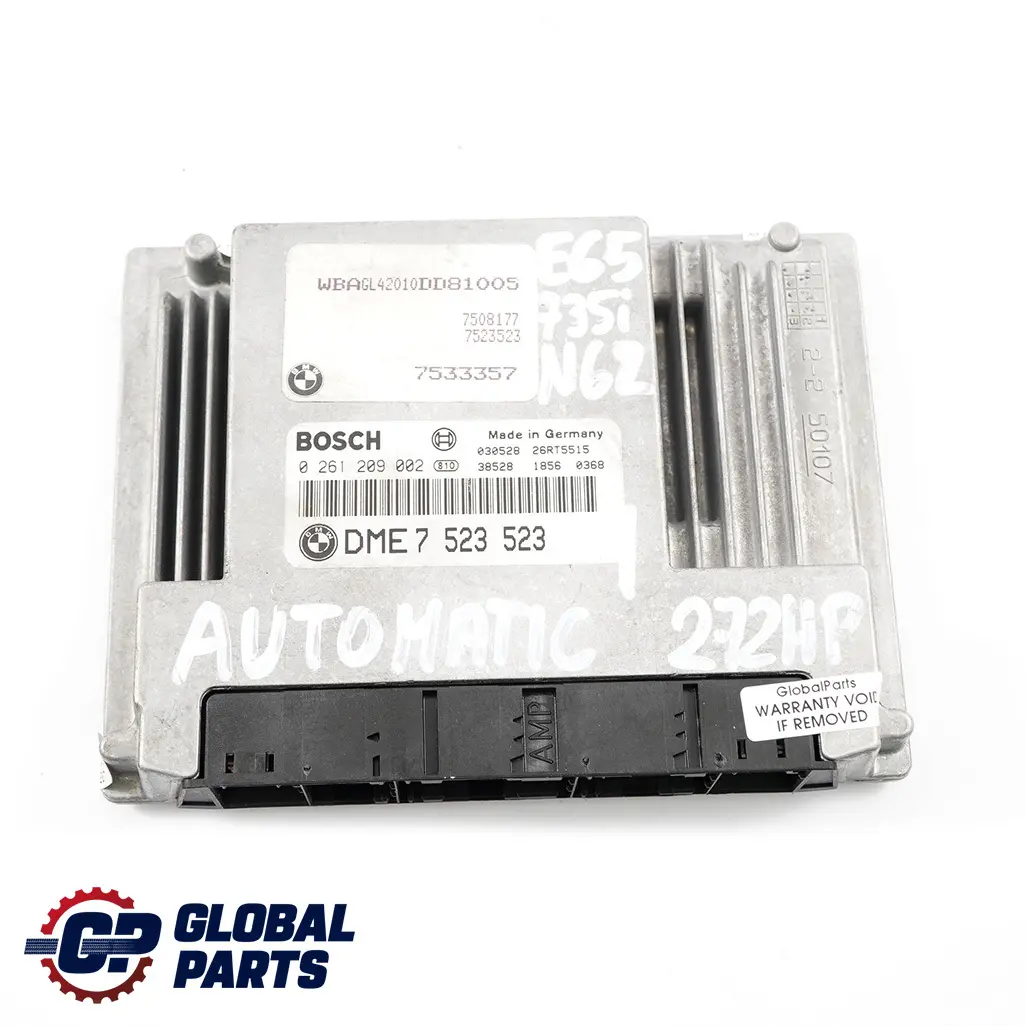 N62 272HP ECU Kit DME + CAS + Keys Automatic to BMW 7 Series E65 E66 735i with Part number 7523523 BMW 7 Series E65 E66 735i N62 272HP ECU Kit DME + CAS + Keys Automatic - SKU rhd-7523523-1 - Part number 7523523