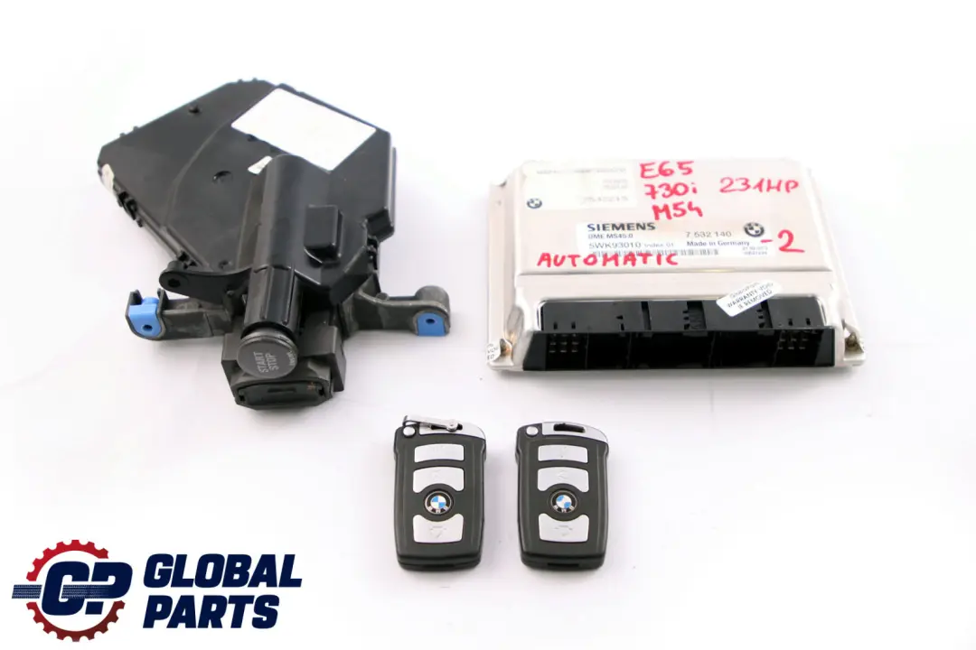730i M54 231HP Petrol ECU Kit DME + CAS + 2 Keys to BMW 7 Series E65 with Part number 7532140 BMW 7 Series E65 730i M54 231HP Petrol ECU Kit DME + CAS + 2 Keys - SKU rhd-7532140-2 - Part number 7532140