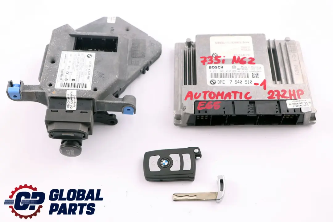 BMW 7 Series E65 735i N62 272HP ECU Kit DME + CAS + Key Automatic - SKU rhd-7540510-1 - Part number 7540510