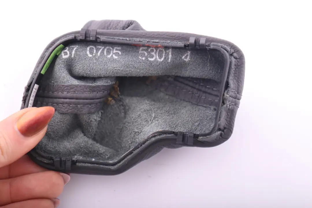 BMW 6 Series E63 E64 Selector Lever Boot Cover Leather Basalt Grey - SKU rhd-7541797 - Part number 7541797