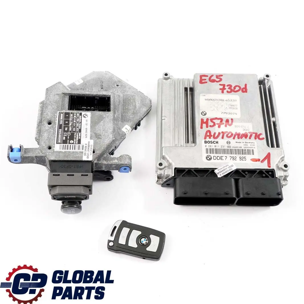 M57N ECU Kit DDE + CAS / ZAS + Key Automatic to BMW 7 Series E65 E66 730d with Part number 7792925 BMW 7 Series E65 E66 730d M57N ECU Kit DDE + CAS / ZAS + Key Automatic - SKU rhd-7792925-1 - Part number 7792925