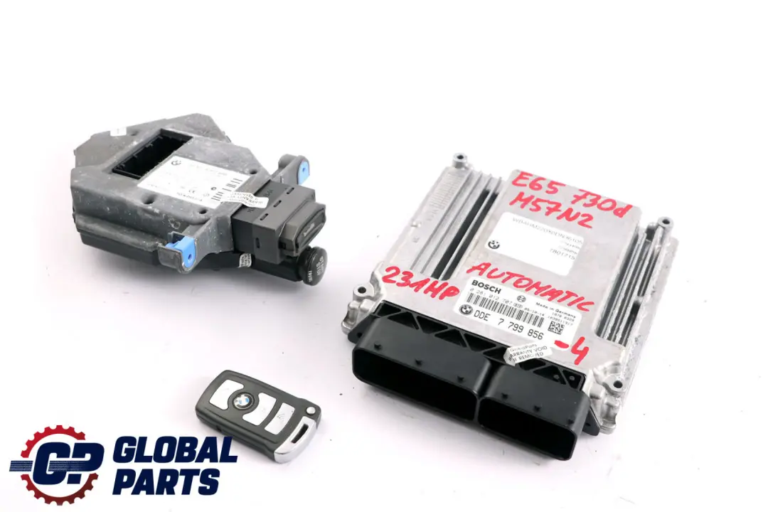 M57N2 231HP ECU Kit DDE + CAS + Key Automatic to BMW 7 Series E65 E66 730d with Part number 7799856 BMW 7 Series E65 E66 730d M57N2 231HP ECU Kit DDE + CAS + Key Automatic - SKU rhd-7799856-4 - Part number 7799856