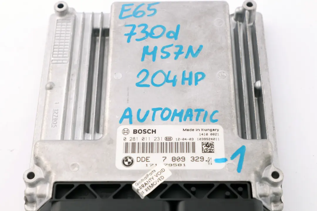 M57N 204HP ECU Kit DDE + CAS / ZAS + Key to BMW 7 Series E65 E66 730d with Part number 7809329 BMW 7 Series E65 E66 730d M57N 204HP ECU Kit DDE + CAS / ZAS + Key - SKU rhd-7809329-1 - Part number 7809329