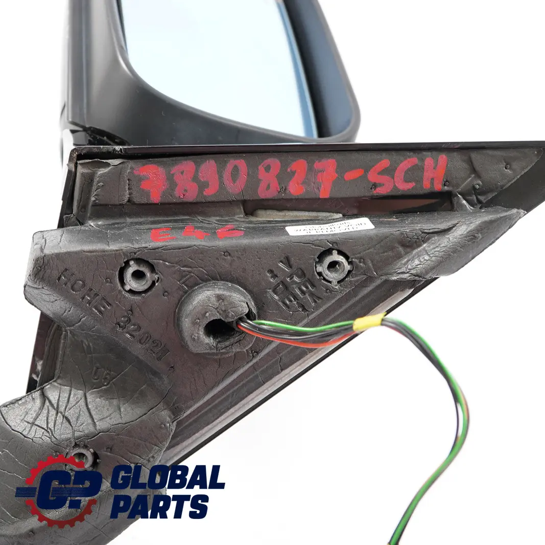 BMW 3 Series E46 Heated Left N/S Wing Mirror High Gloss Black Schwarz 2 - 668 - SKU rhd-7890827-SCH - Part number 7890827