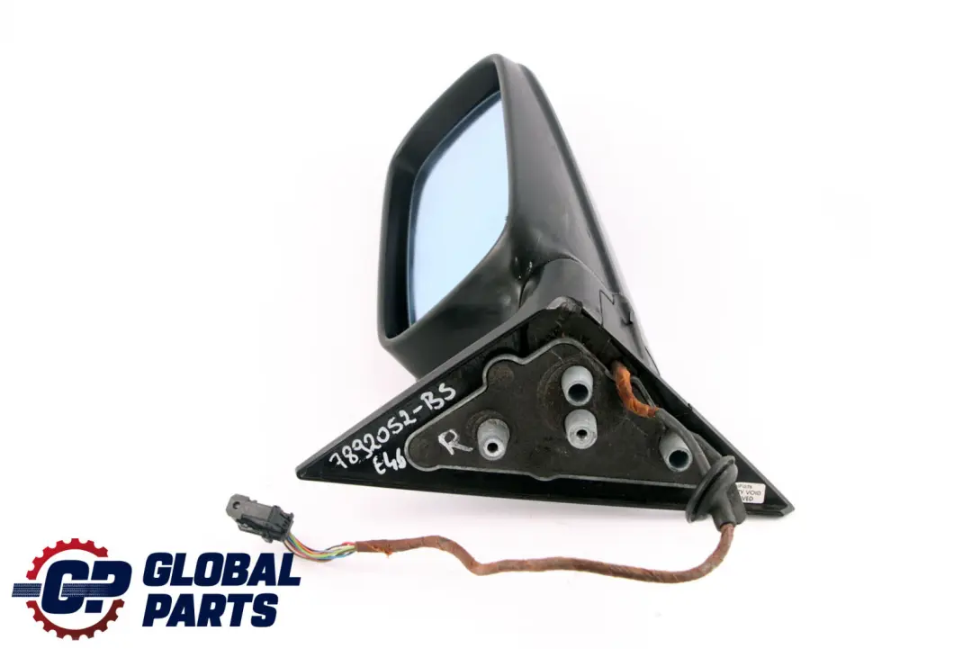 BMW 3 Series E46 Heated Right O/S Wing Mirror High Gloss Black Sapphire 475 - SKU rhd-7892052-BS - Part number 7892052