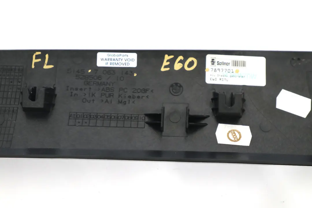 BMW 5 Series E60 Interior Strip Cover Trim Dashboard Left N/S Alu Shadow - SKU rhd-7897701 - Part number 7897701
