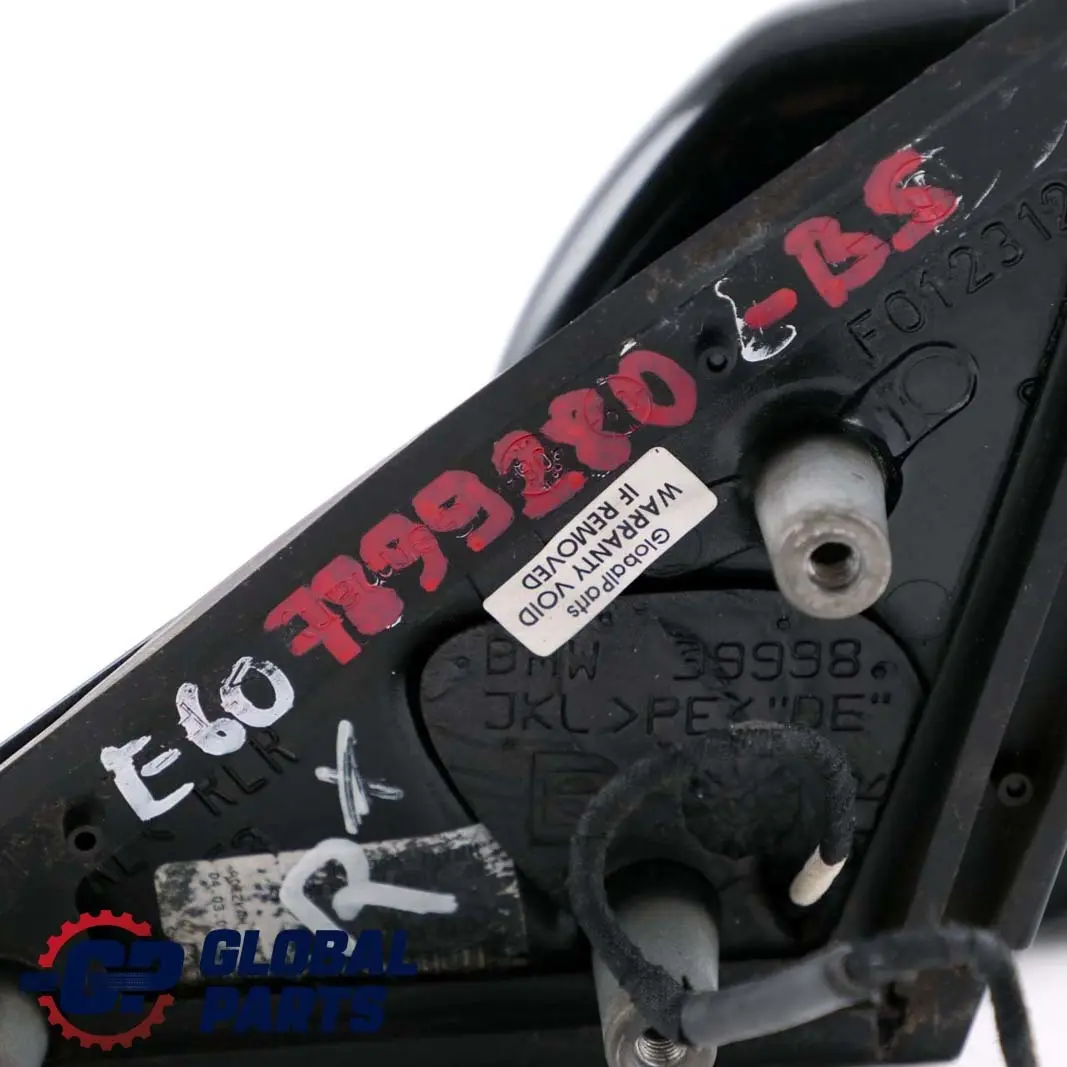 Dip High Gloss Right Wing Mirror O/S Black Sapphire to BMW 5 Series E60 E61 Auto with Part number 7899280 BMW 5 Series E60 E61 Auto Dip High Gloss Right Wing Mirror O/S Black Sapphire - SKU rhd-7899280-BS - Part number 7899280