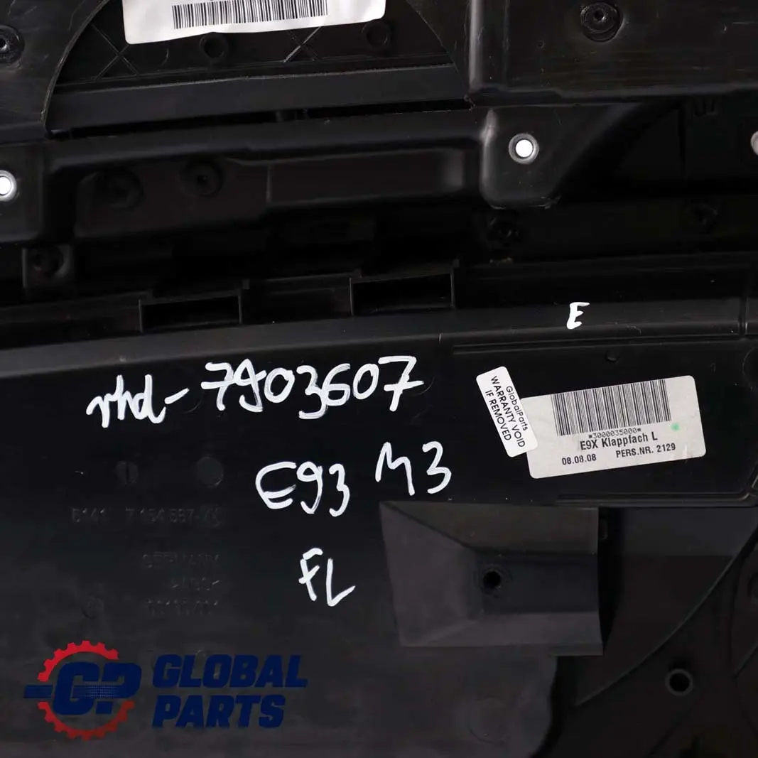 Front Left N/S Door Card Lining Trim Panel Black Leather to BMW 3 E92 E93 M3 with Part number 7903607 BMW 3 E92 E93 M3 Front Left N/S Door Card Lining Trim Panel Black Leather - SKU rhd-7903607 - Part number 7903607