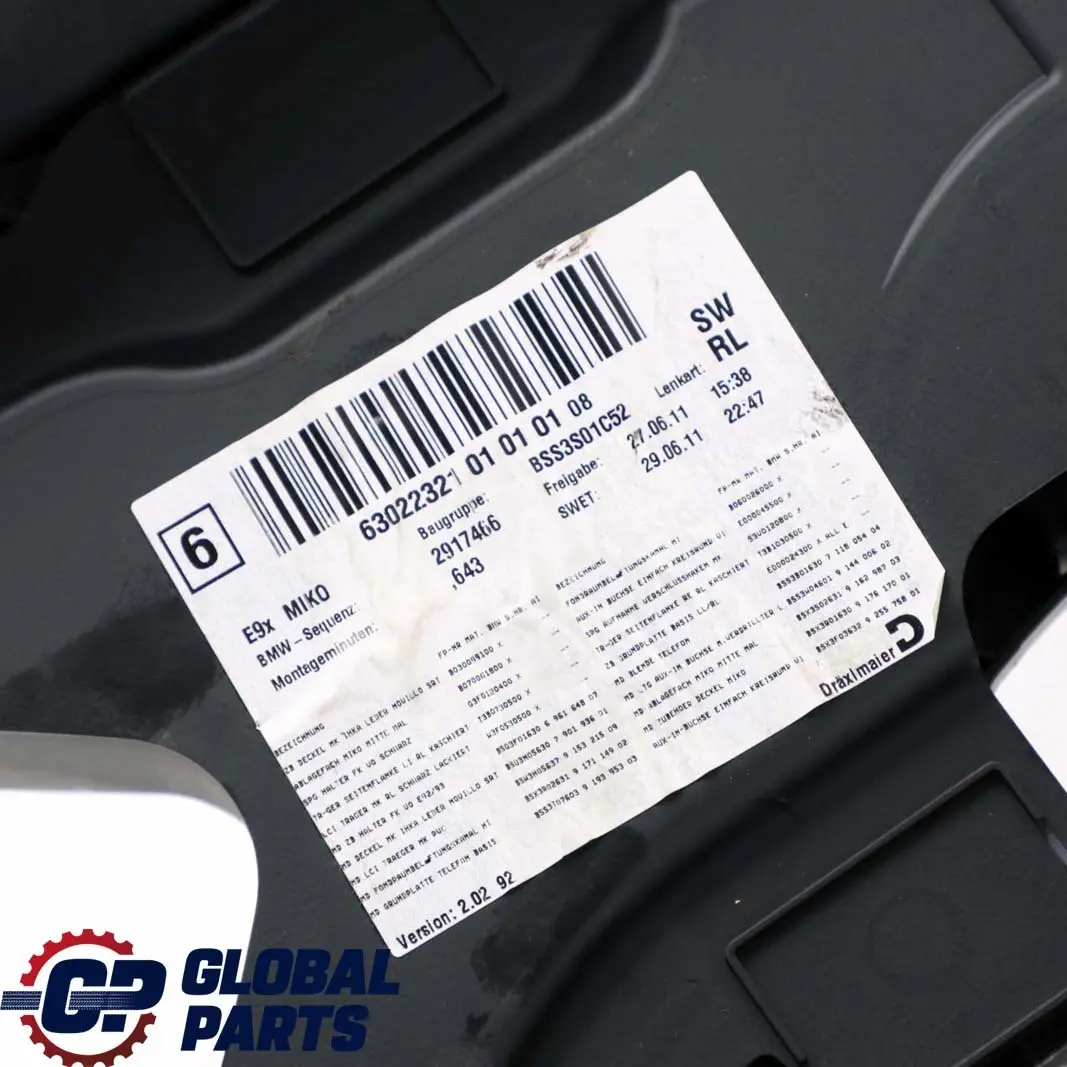 BMW 3 E90 LCI E92 E93 M3 Centre Console Armrest Black Leather Novillo - SKU rhd-7963308 - Part number 7963308