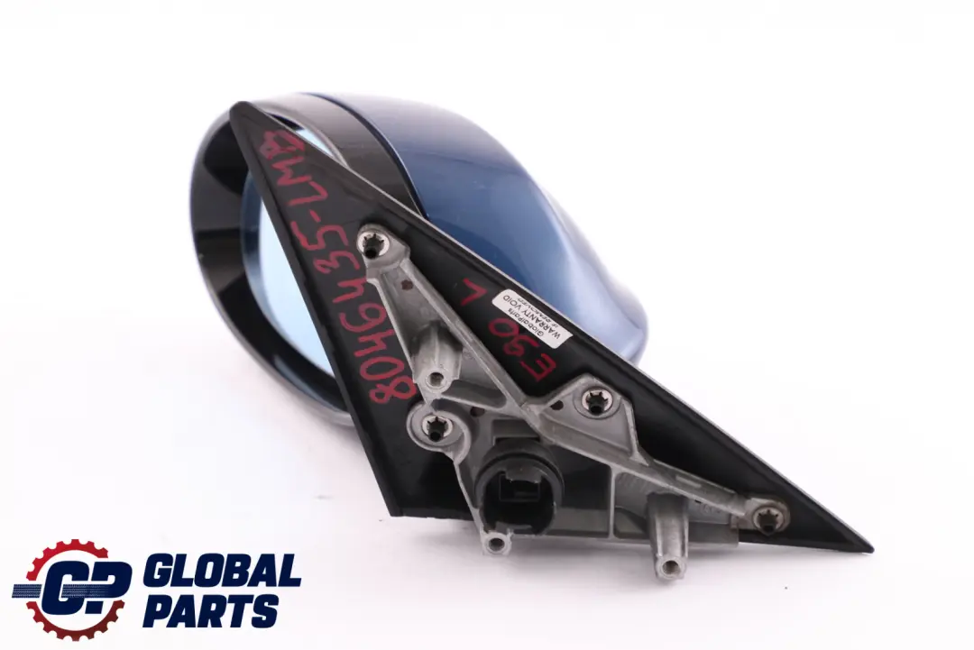 BMW 3 Series E90 M Sport Power Fold Left Wing Mirror N/S Le Mans Blau Blue 381 - SKU rhd-8046435-LMB - Part number 8046435