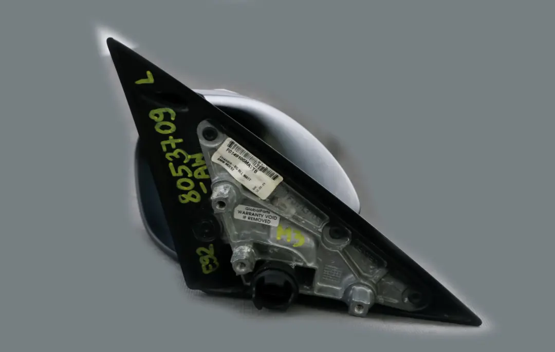 Left Mirror Wing N/S Heated Memory Alpinweiss Alpine White to BMW 3 Series E92 M3 with Part number 8053709 BMW 3 Series E92 M3 Left Mirror Wing N/S Heated Memory Alpinweiss Alpine White - SKU rhd-8053709-AW - Part number 8053709