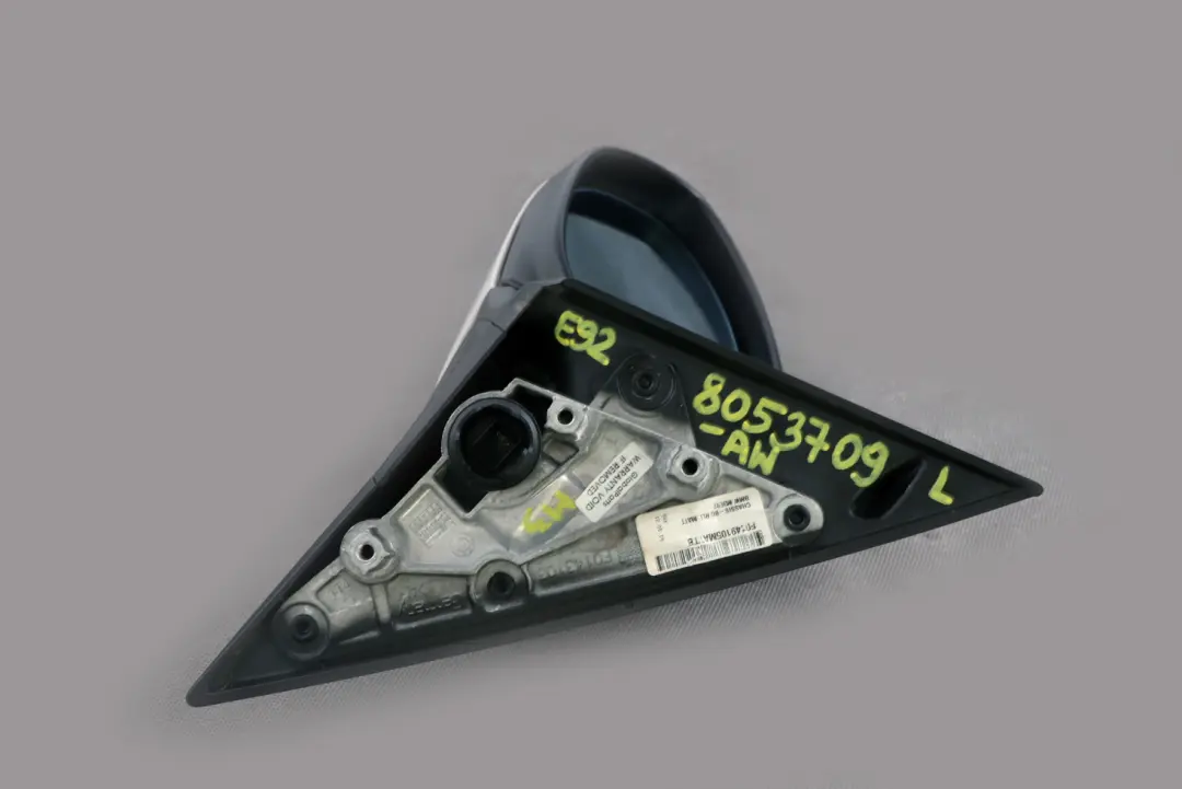 Left Mirror Wing N/S Heated Memory Alpinweiss Alpine White to BMW 3 Series E92 M3 with Part number 8053709 BMW 3 Series E92 M3 Left Mirror Wing N/S Heated Memory Alpinweiss Alpine White - SKU rhd-8053709-AW - Part number 8053709