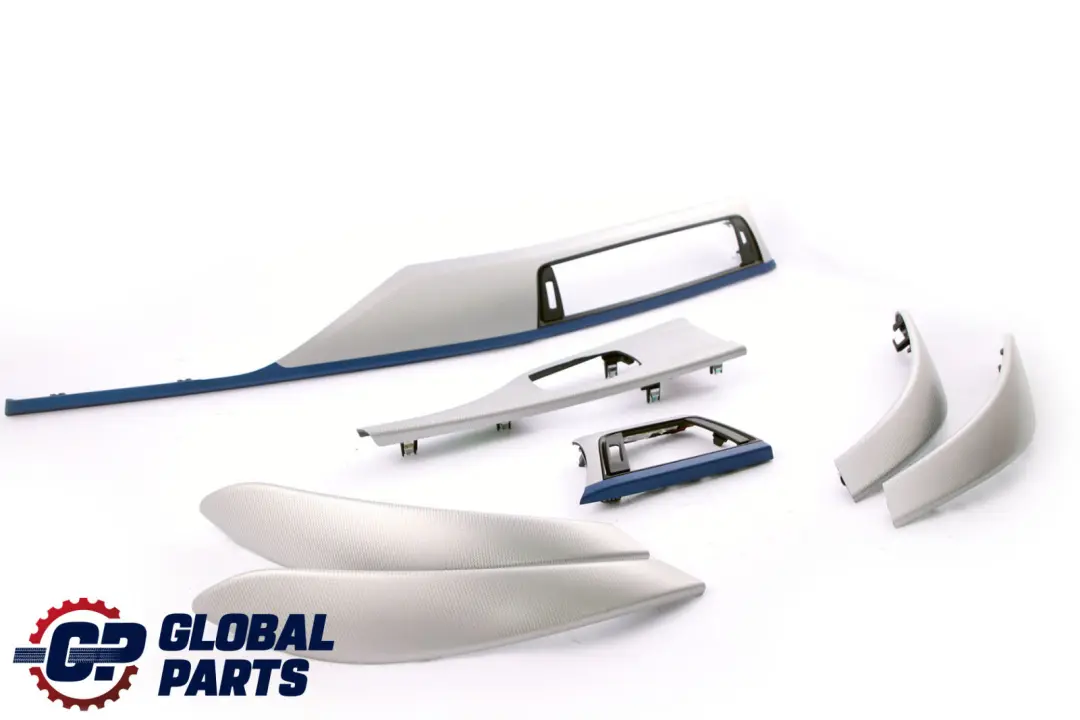 Set Interior Trim Strip Dashboard Cover Hexagon Alu Blue Matt to BMW 3 Series F30 with Part number 8064251 BMW 3 Series F30 Set Interior Trim Strip Dashboard Cover Hexagon Alu Blue Matt - SKU rhd-8064251 - Part number 8064251