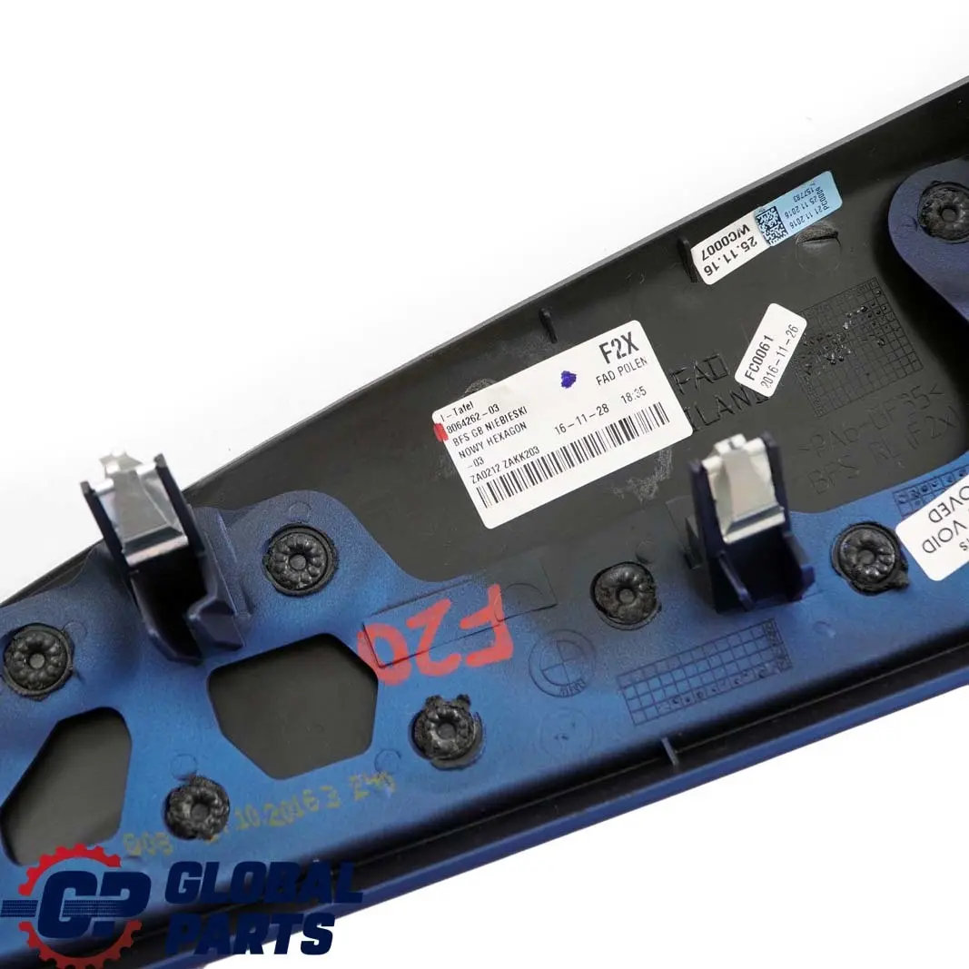 Trim Panel Dashboard Cover Passenger Hexagonal Blue Matt to BMW 1 2 F20 F21 F22 with Part number 8064262 BMW 1 2 F20 F21 F22 Trim Panel Dashboard Cover Passenger Hexagonal Blue Matt - SKU rhd-8064262 - Part number 8064262