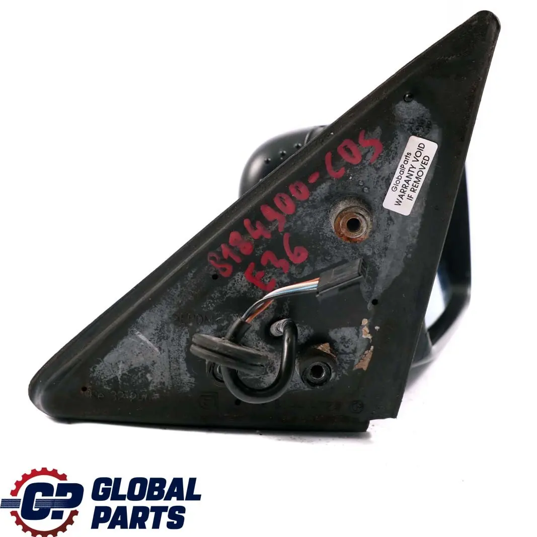 BMW 3 Series E36 Heated Right Wing Mirror O/S Cosmosschwarz Cosmos Black 303 - SKU rhd-8184900-COS - Part number 8184900