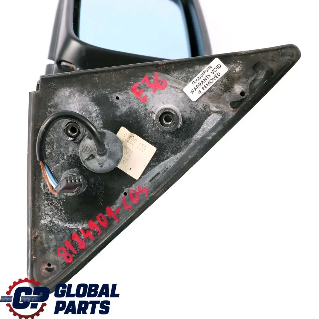 BMW 3 Series E36 Heated Left Wing Mirror N/S Cosmosschwarz Cosmos Black 303 - SKU rhd-8184901-COS - Part number 8184901