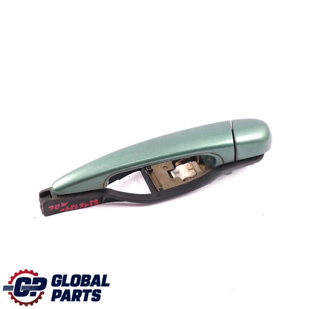 Outside Door Handle Front Left N/S Meergruen Sea Green 393 to BMW 3 E46 Saloon with Part number 8216121 BMW 3 E46 Saloon Outside Door Handle Front Left N/S Meergruen Sea Green 393 - SKU rhd-8216121-MRG - Part number 8216121