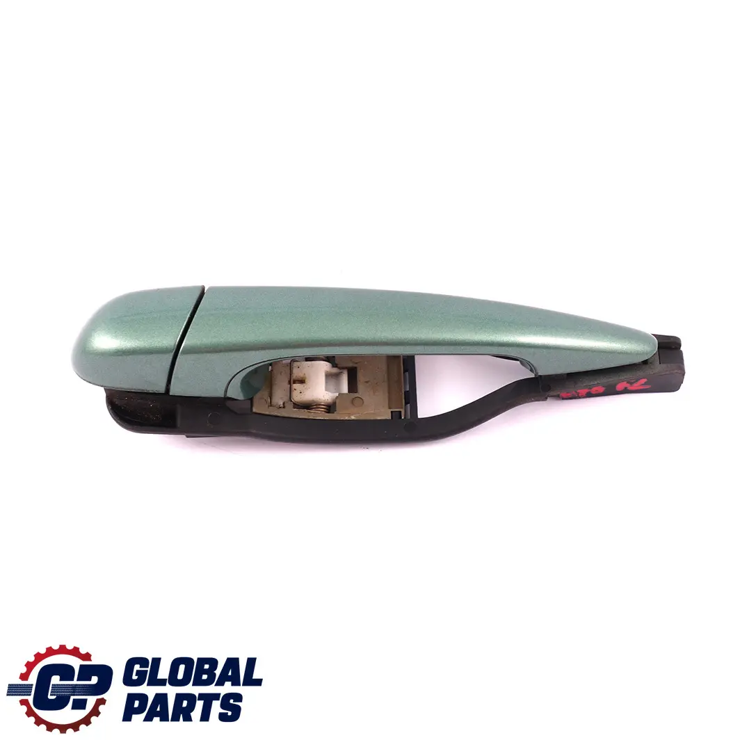 Outside Door Handle Front Left N/S Meergruen Sea Green 393 to BMW 3 E46 Saloon with Part number 8216121 BMW 3 E46 Saloon Outside Door Handle Front Left N/S Meergruen Sea Green 393 - SKU rhd-8216121-MRG - Part number 8216121