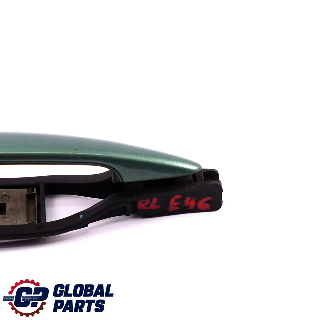 Outside Door Handle Rear Left N/S Meergruen Sea Green 393 to BMW 3 E46 Saloon with Part number 8216121 BMW 3 E46 Saloon Outside Door Handle Rear Left N/S Meergruen Sea Green 393 - SKU rhd-8216121-MRG1 - Part number 8216121