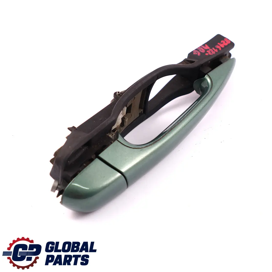Outside Door Handle Rear Right O/S Meergruen Sea Green 393 to BMW 3 E46 Saloon with Part number 8216122 BMW 3 E46 Saloon Outside Door Handle Rear Right O/S Meergruen Sea Green 393 - SKU rhd-8216122-MRG1 - Part number 8216122