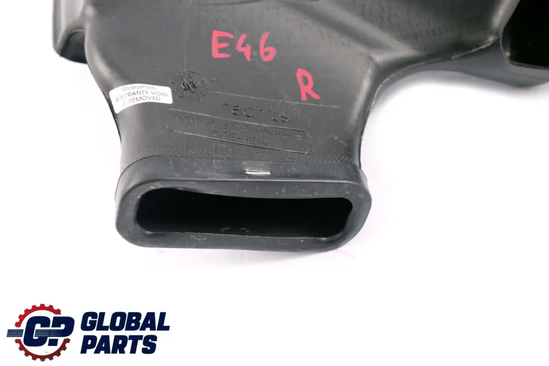 BMW 3 Series E46 Air Vent Right Floor Heater Duct Blower Pipe O/S - SKU rhd-8217392 - Part number 8217392