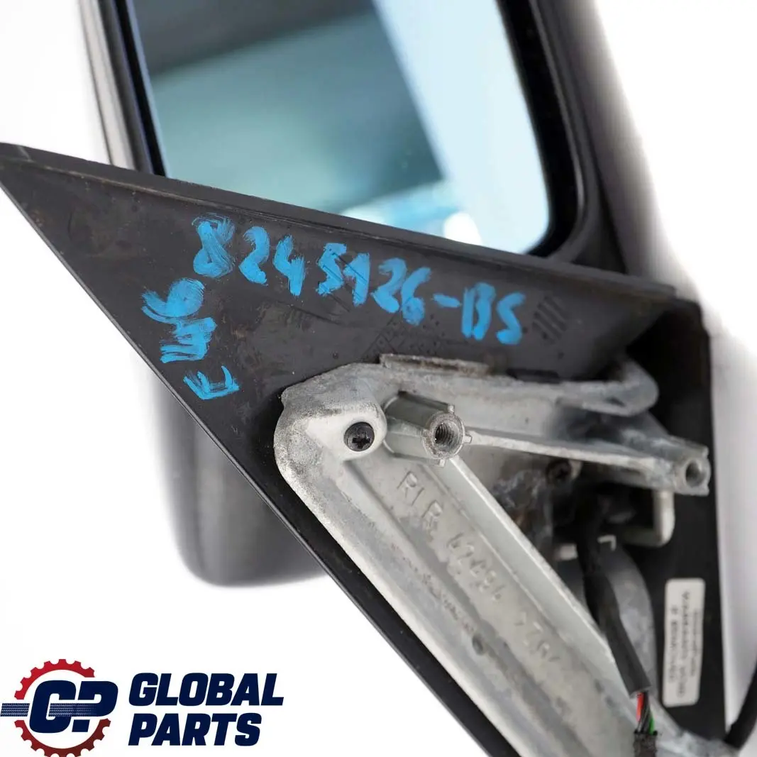 BMW 3 Series E46 Heated Outside Right O/S Wing Mirror Black Sapphire 475 - SKU rhd-8245126-BS - Part number 8245126