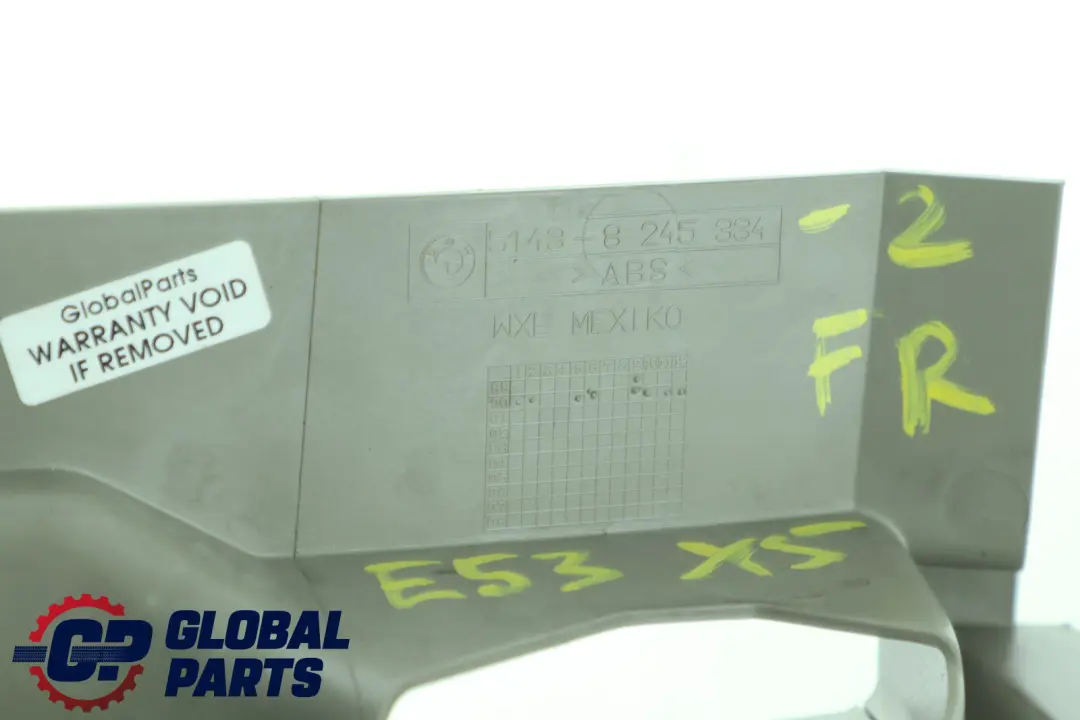 Lateral Panel Trim Footwell Trim Front Right Pastel Green to BMW X5 Series E53 with Part number 8245334 BMW X5 Series E53 Lateral Panel Trim Footwell Trim Front Right Pastel Green - SKU rhd-8245334-2 - Part number 8245334