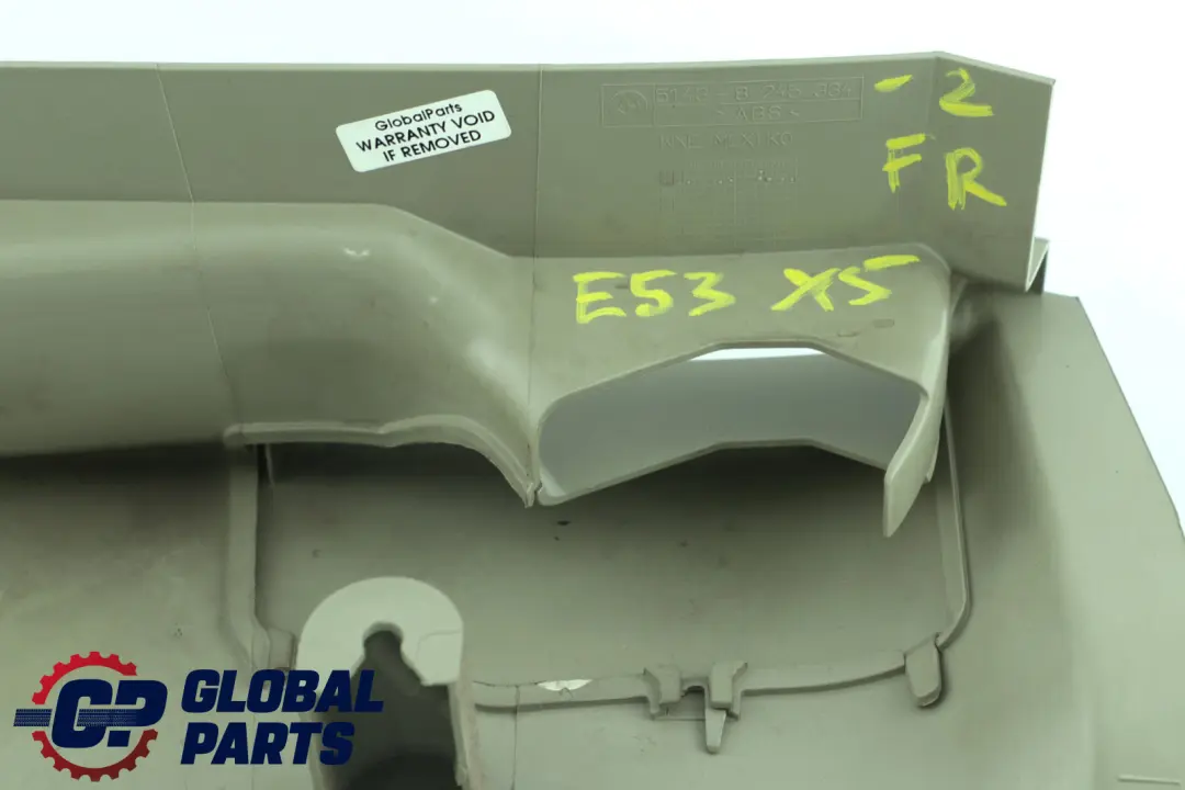 Lateral Panel Trim Footwell Trim Front Right Pastel Green to BMW X5 Series E53 with Part number 8245334 BMW X5 Series E53 Lateral Panel Trim Footwell Trim Front Right Pastel Green - SKU rhd-8245334-2 - Part number 8245334