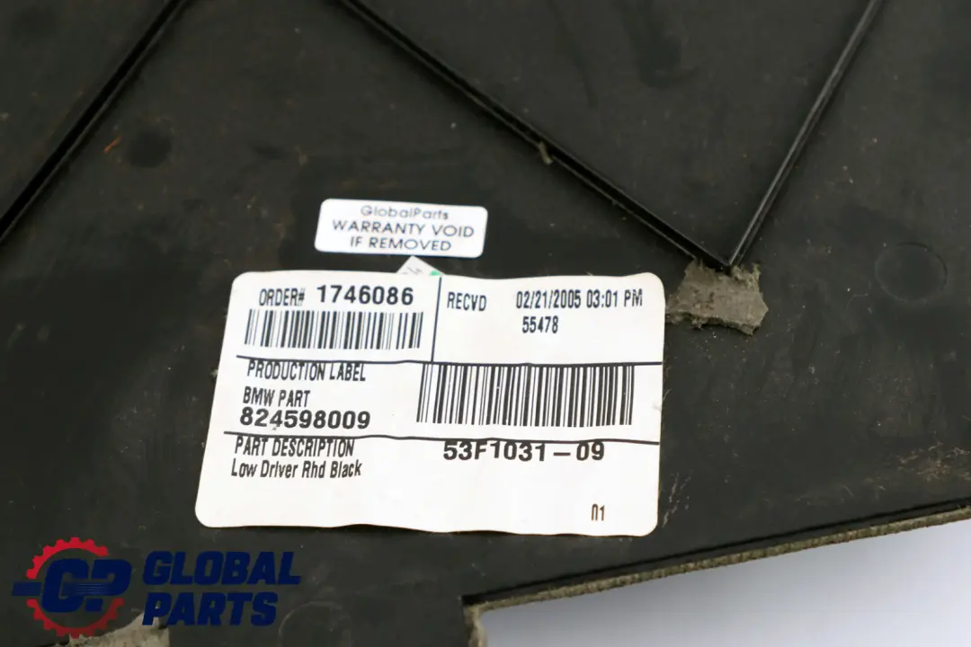 BMW X5 Series E53 Trim Panel Dashboard Lower Right O/S Schwarz Black 8245972 - SKU rhd-8245980 - Part number 8245980