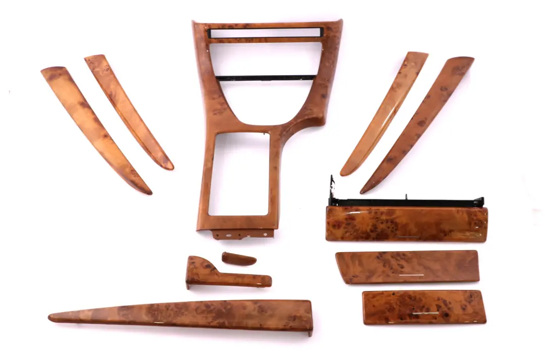 Interior Dashboard Light Poplar Wood Trim Panel Tray Set to BMW X5 Series 4 E53 with Part number 8260836 BMW X5 Series 4 E53 Interior Dashboard Light Poplar Wood Trim Panel Tray Set - SKU rhd-8260836-4 - Part number 8260836