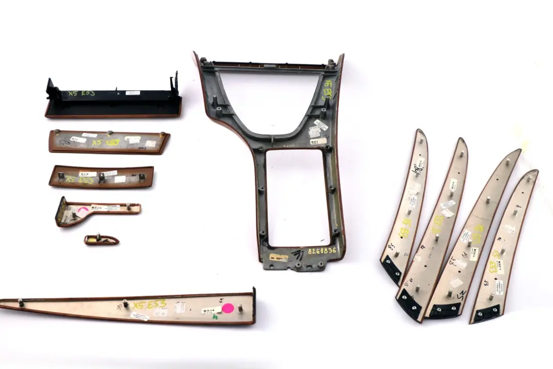 BMW X5 Series E53 Interior Dashboard Dash Light Poplar Wood Trim Panel Tray Set - SKU rhd-8260836 - Part number 8260836