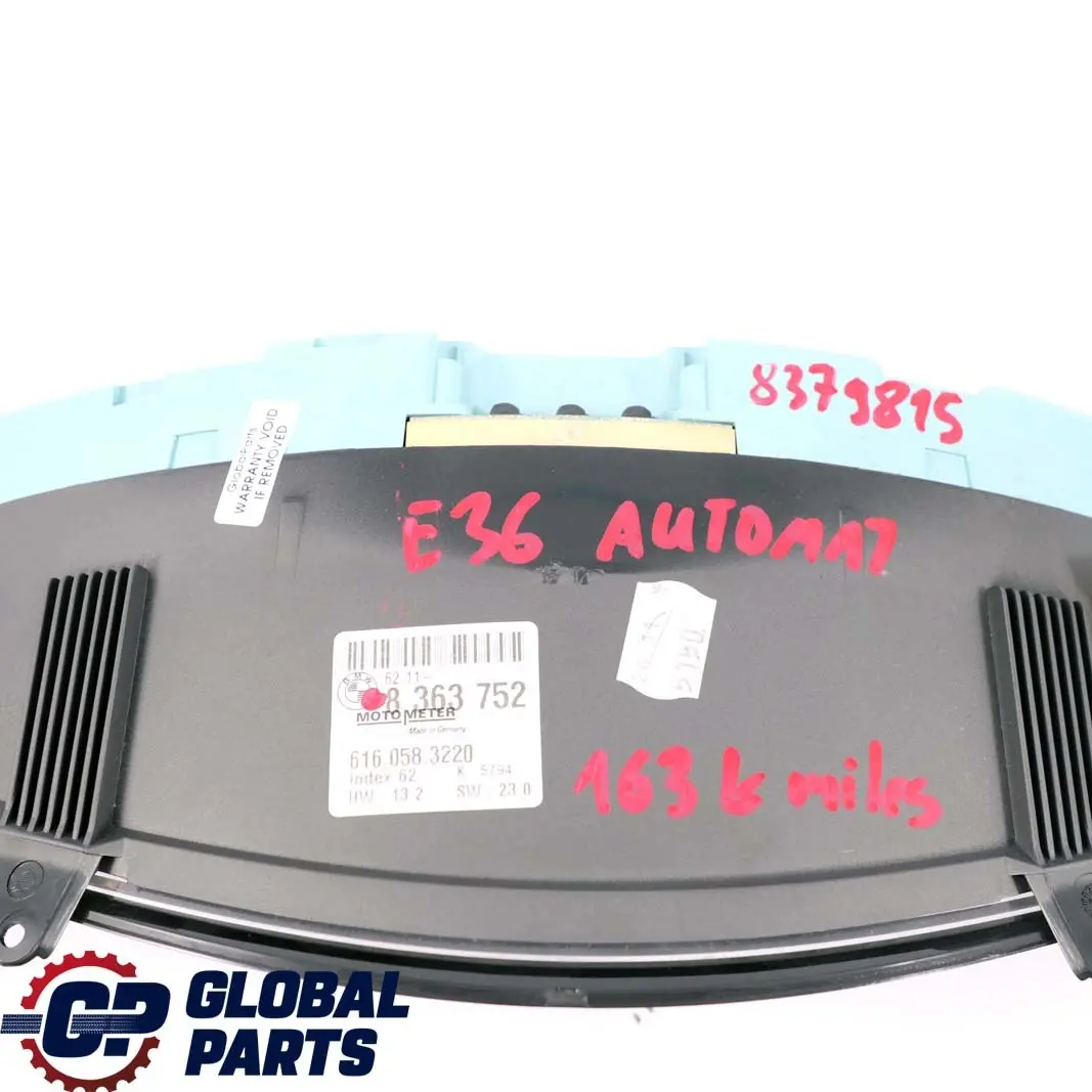 Instrument Cluster Speedo Clocks Unit Automatic 8363752 to BMW 3 Series E36 with Part number 8379815 BMW 3 Series E36 Instrument Cluster Speedo Clocks Unit Automatic 8363752 - SKU rhd-8379815 - Part number 8379815