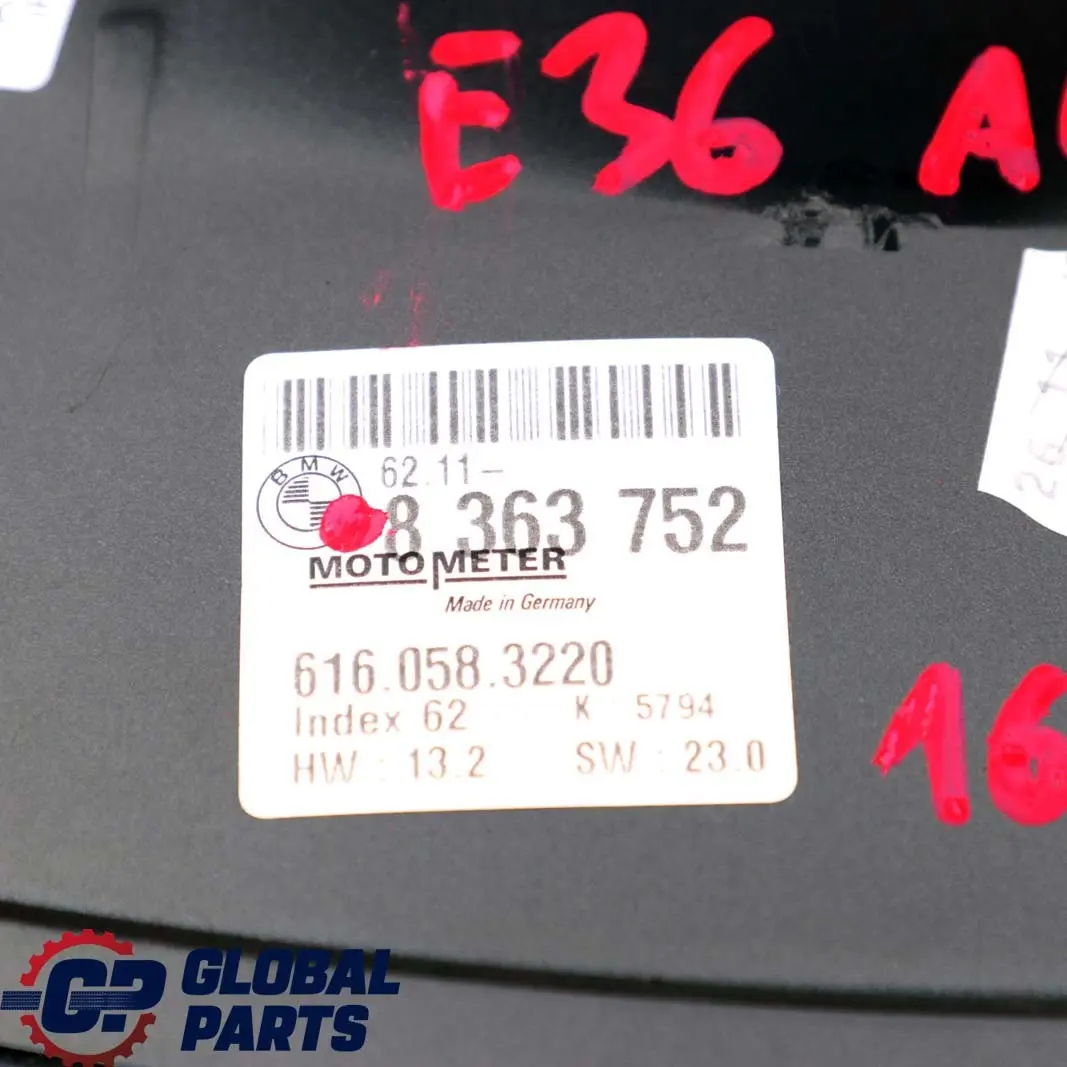 Instrument Cluster Speedo Clocks Unit Automatic 8363752 to BMW 3 Series E36 with Part number 8379815 BMW 3 Series E36 Instrument Cluster Speedo Clocks Unit Automatic 8363752 - SKU rhd-8379815 - Part number 8379815