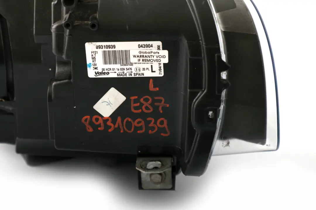 BMW 1 SERIES E87 Passenger Side Left Headlight Lamp N/S - SKU rhd-89310939 - Part number 89310939
