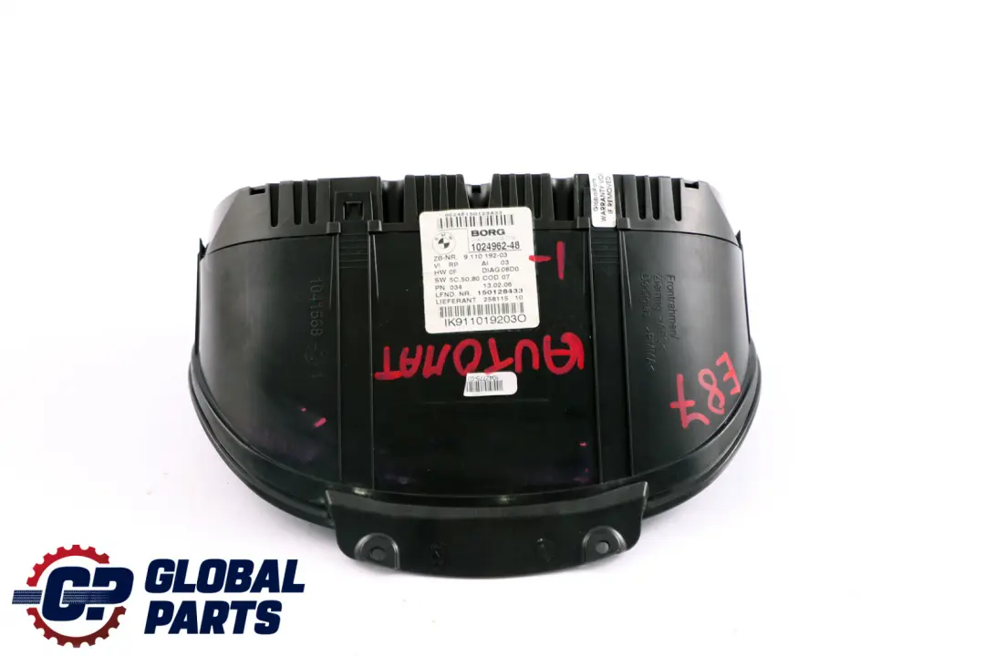 BMW 1 Series E81 E87 Instrument Cluster Speedo Clocks Petrol Automatic - SKU rhd-9110192-1 - Part number 9110192