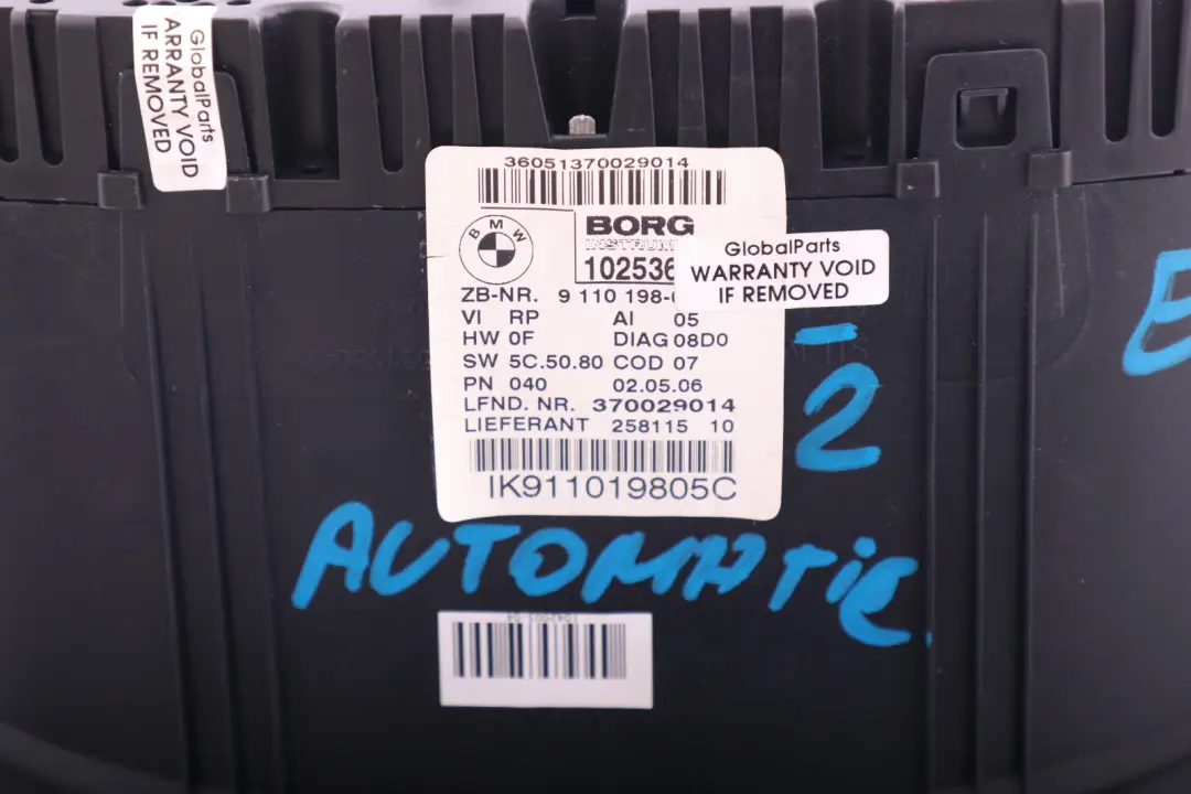 Instrument Cluster Clocks Speedo to BMW 3 X1 Series E84 E90 E91 E92 Petrol with Part number 9110198 BMW 3 X1 Series E84 E90 E91 E92 Petrol Instrument Cluster Clocks Speedo - SKU rhd-9110198-2 - Part number 9110198