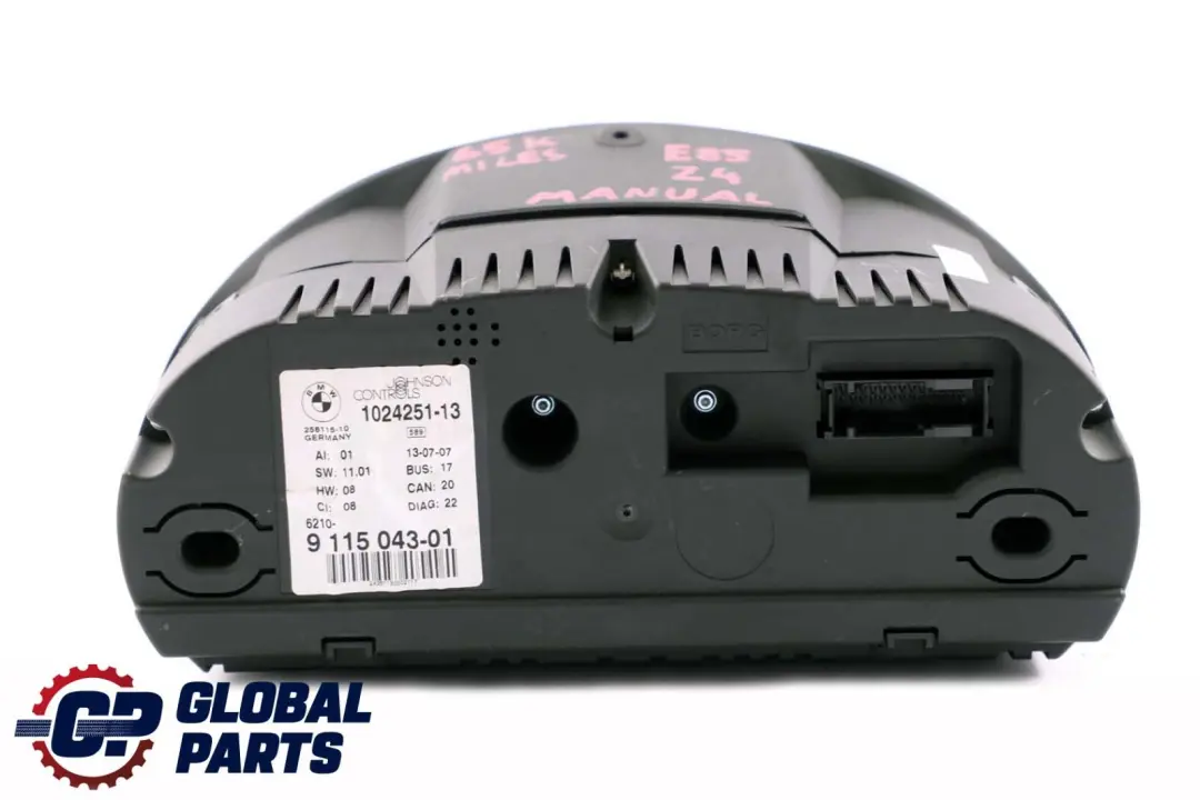 Instrument Cluster Speedo Clocks Manual 9115043 to BMW Z4 Series E85 Roadster with Part number 9168171 BMW Z4 Series E85 Roadster Instrument Cluster Speedo Clocks Manual 9115043 - SKU rhd-9115043 - Part number 9168171