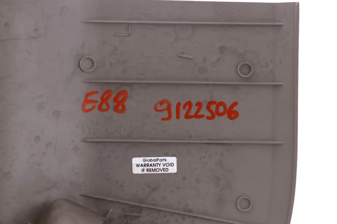 Lateral Trim Panel Front Right Leg Room Beige 6978222 to BMW 1 Series E88 with Part number 9122506 BMW 1 Series E88 Lateral Trim Panel Front Right Leg Room Beige 6978222 - SKU rhd-9122506 - Part number 9122506