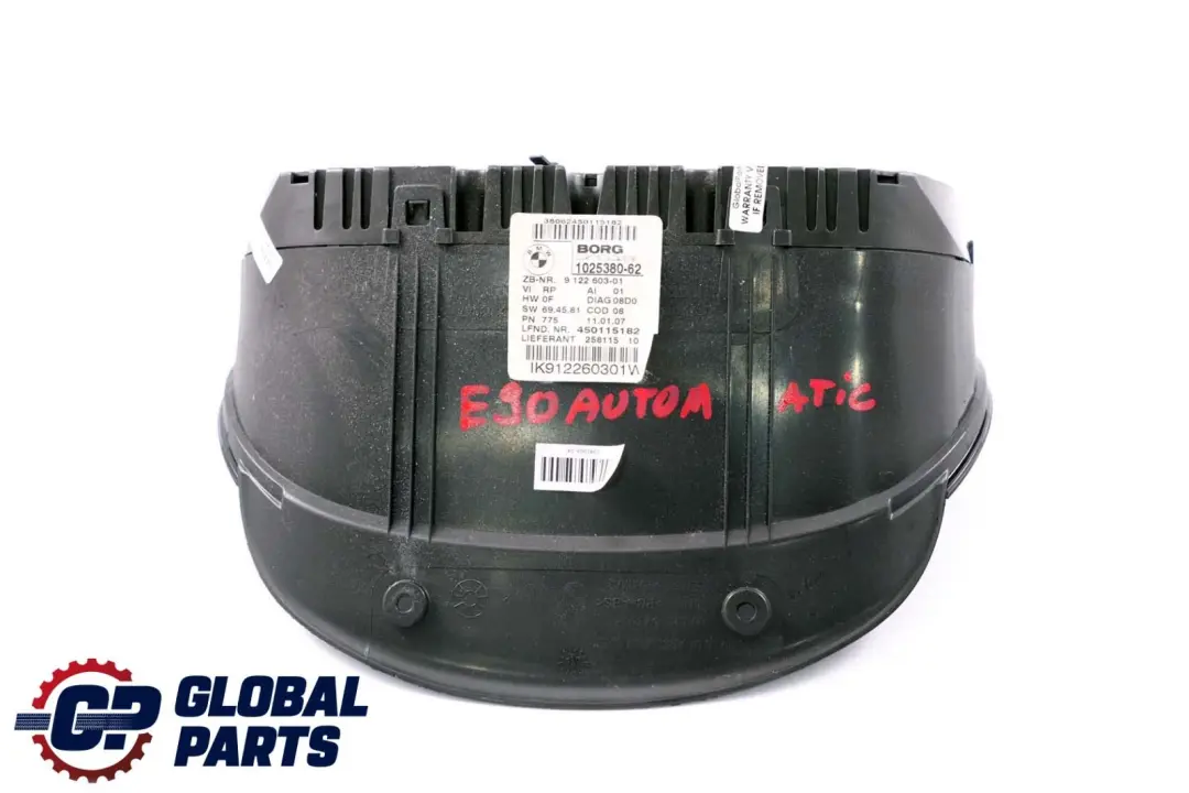 BMW 3 X1 Series E90 E91 E92 Instrument Cluster Speedo Clocks Automatic 9122603 - SKU rhd-9122603 - Part number 9187061