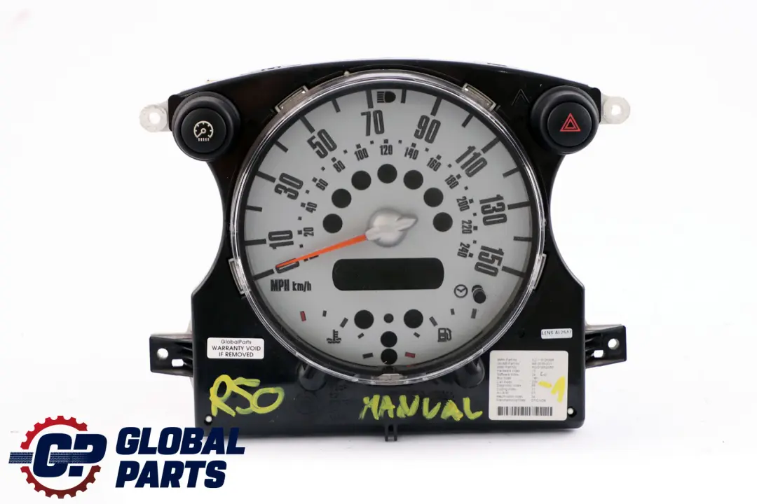 Speedometer Speedo Clock Instrument Cluster Manual to Mini Cooper One R50 R52 with Part number 6936282 Mini Cooper One R50 R52 Speedometer Speedo Clock Instrument Cluster Manual - SKU rhd-9126988-1 - Part number 6936282