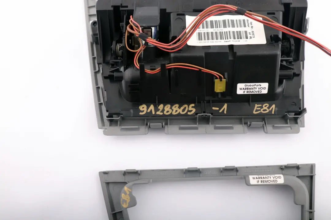 BMW 1 Series E81 Set Cover Ashtray Interior Dashboard Trim Strip Silver Matt - SKU rhd-9128805-1 - Part number 9128805