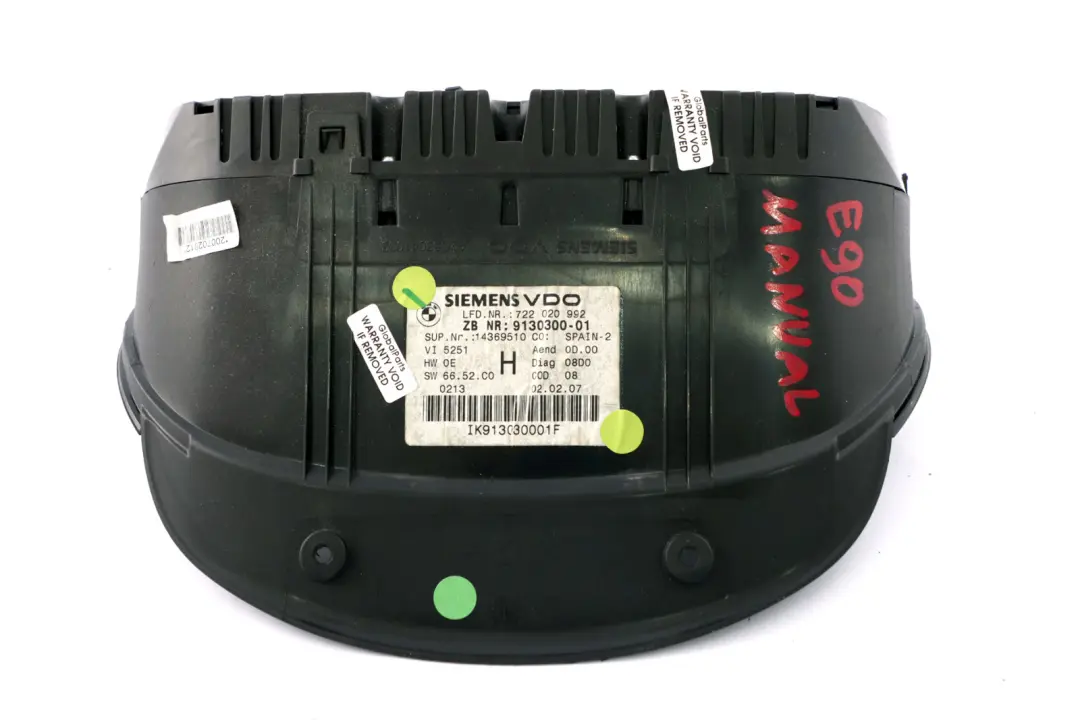 Instrument Speedometer Clocks to BMW 3 Series E90 E91 E92 Diesel Manual with Part number 9130300 BMW 3 Series E90 E91 E92 Diesel Manual Instrument Speedometer Clocks - SKU rhd-9130300 - Part number 9130300