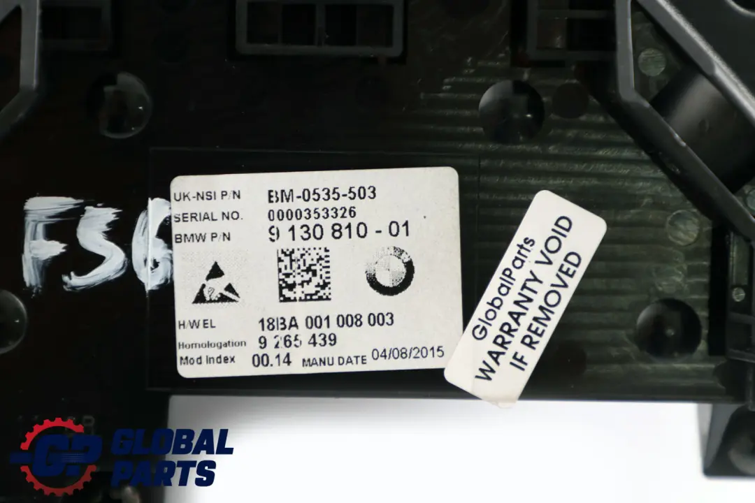 Instrument Cluster Speedo Clocks MPH to Mini Cooper F55 F56 F57 F60 with Part number 9130810 Mini Cooper F55 F56 F57 F60 Instrument Cluster Speedo Clocks MPH - SKU rhd-9130810 - Part number 9130810