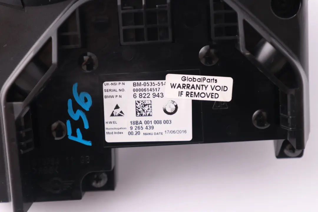 Speedometer Speedo Clock Instrument Cluster to Mini F54 F55 F56 F57 F60 with Part number 9130813 Mini F54 F55 F56 F57 F60 Speedometer Speedo Clock Instrument Cluster - SKU rhd-9130813 - Part number 9130813