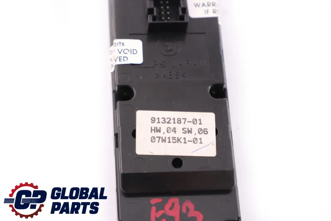 BMW Z4 E93 E89 Fahrer Fensterheberschalter Schalter Power Fold Schwarz - SKU rhd-9132187 - Teilenummer 9217371