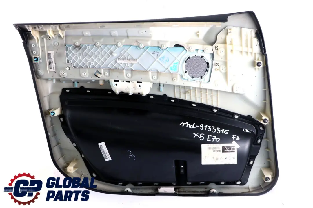 BMW X5 E70 Front Right O/S Door Card Lining Fabric Leather Nevada Black - SKU rhd-9133516 - Part number 9133516