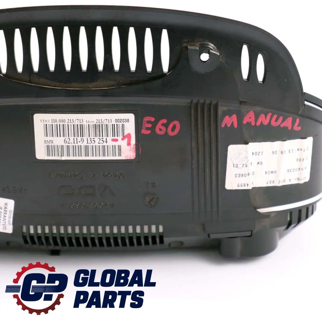 BMW 5 Series E60 E61 Instrument Cluster Speedo Clocks MPH Manual Diesel - SKU rhd-9135254-1 - Part number 9135254